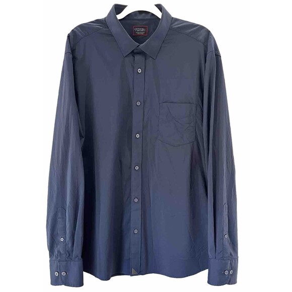 Men’s Button Up Long Sleeve UNTUCKit Navy Blue Lightweight Size XXXL 3XL‎ - Picture 1 of 5